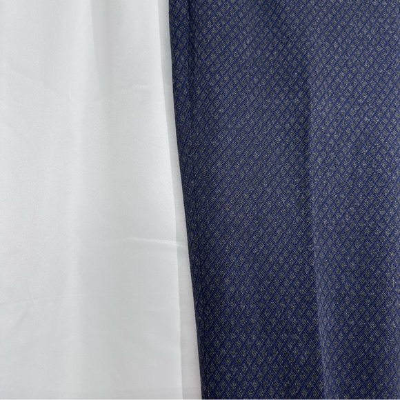 Theory Tailored Diamond Print Trellis Knit Trouser Pants Navy Heather Grey sz 10 - Picture 5 of 9